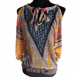 Multicolor Patterned Women's Top